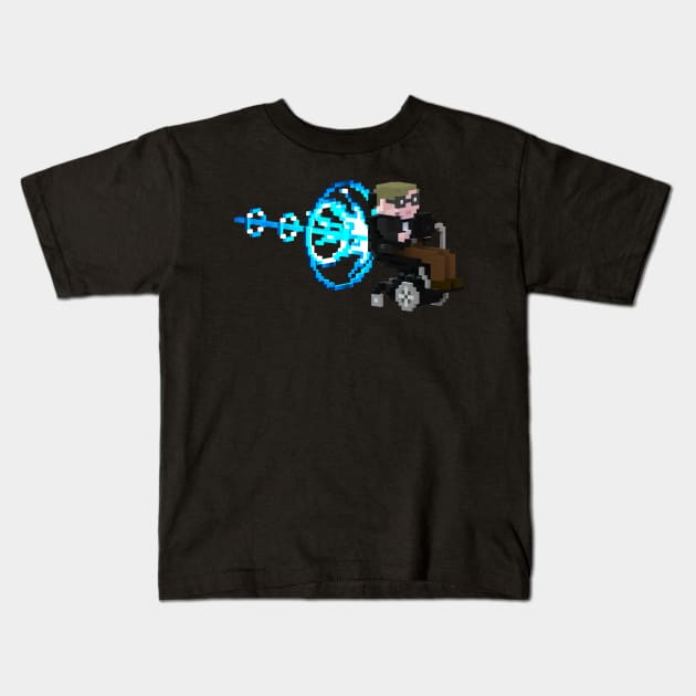 Stephen Hawking Rocket-chair Kids T-Shirt by prometheus31